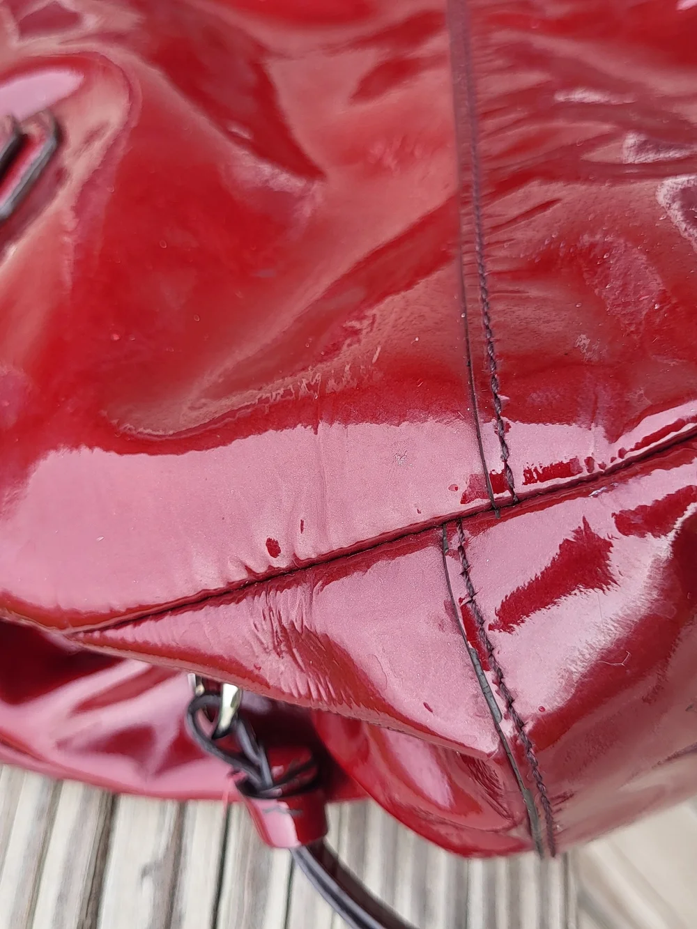Coach Patent Leather Shoulder Bag in Deep Red - Picture 11 of 13